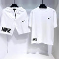 White Summer Dri-Fit Printed T-shirt+Short For Mens (Code: ST-6972)