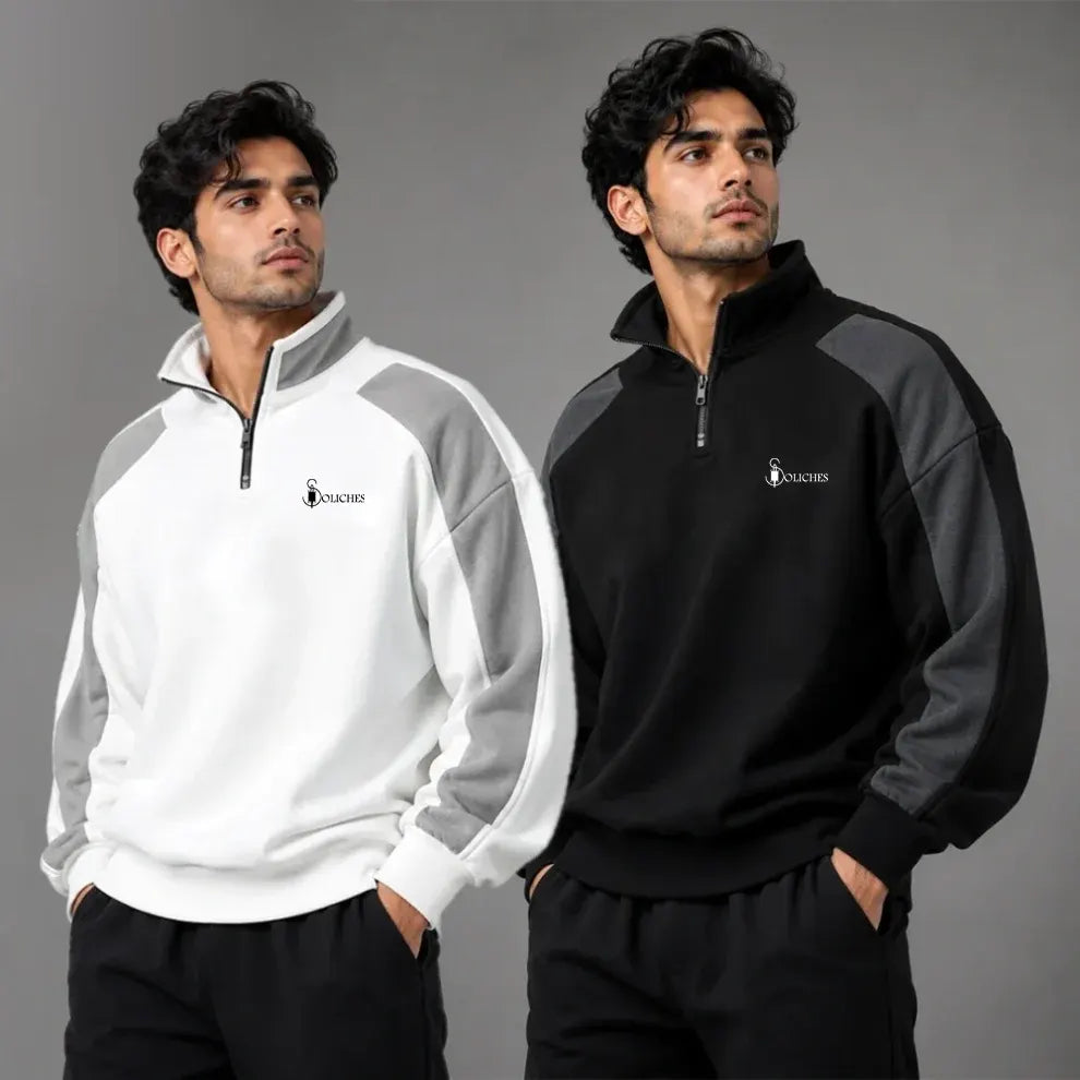 Pack of 2 Zipper Quarter-Zip Raglan Sweatshirts | Men’s Casual Wear (Code: ST-7112)