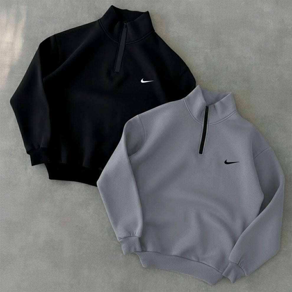 Pack Of 2 Black & Steelgrey Zipper Sweatshirts (Code: ST-6896)