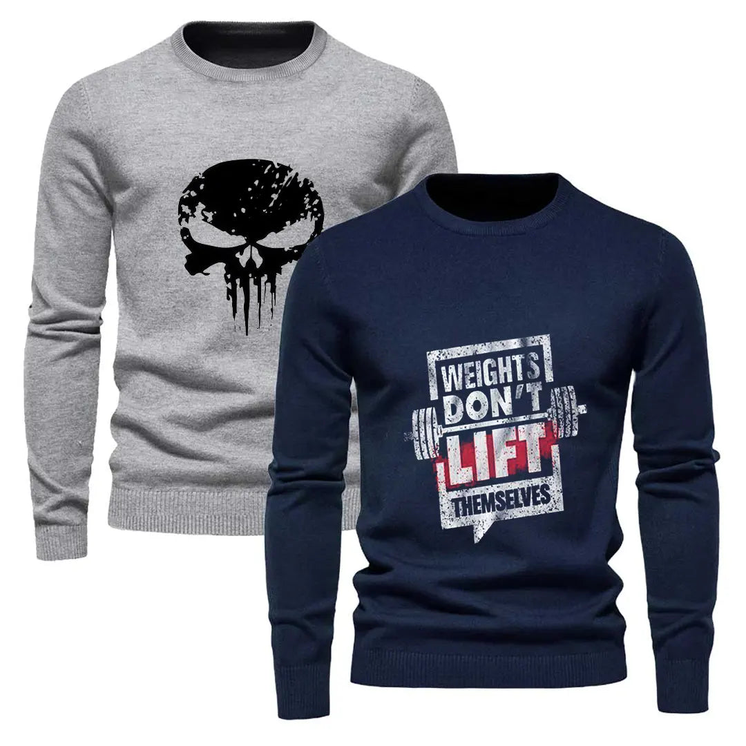 Pack of 2 Navy and Grey Printed Sweatshirts (Code: ST-7158)