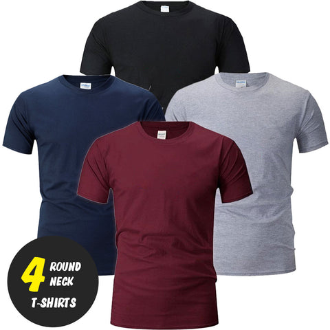 Pack Of 4 ! Plain T-Shirts (Code: ST-6068)