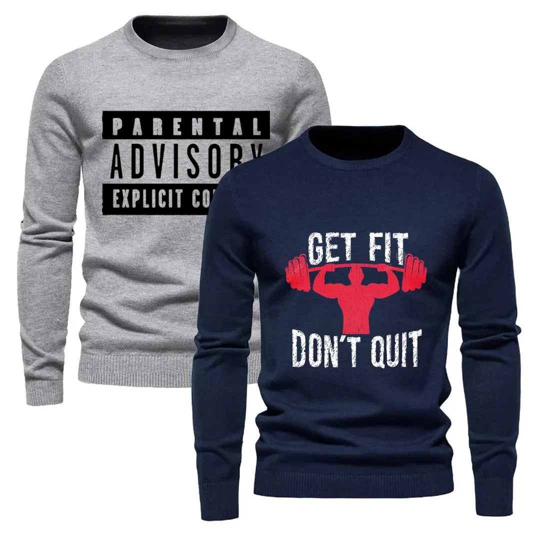 Pack of 2 Navy and Grey Printed Sweatshirts (Code: ST-7161)