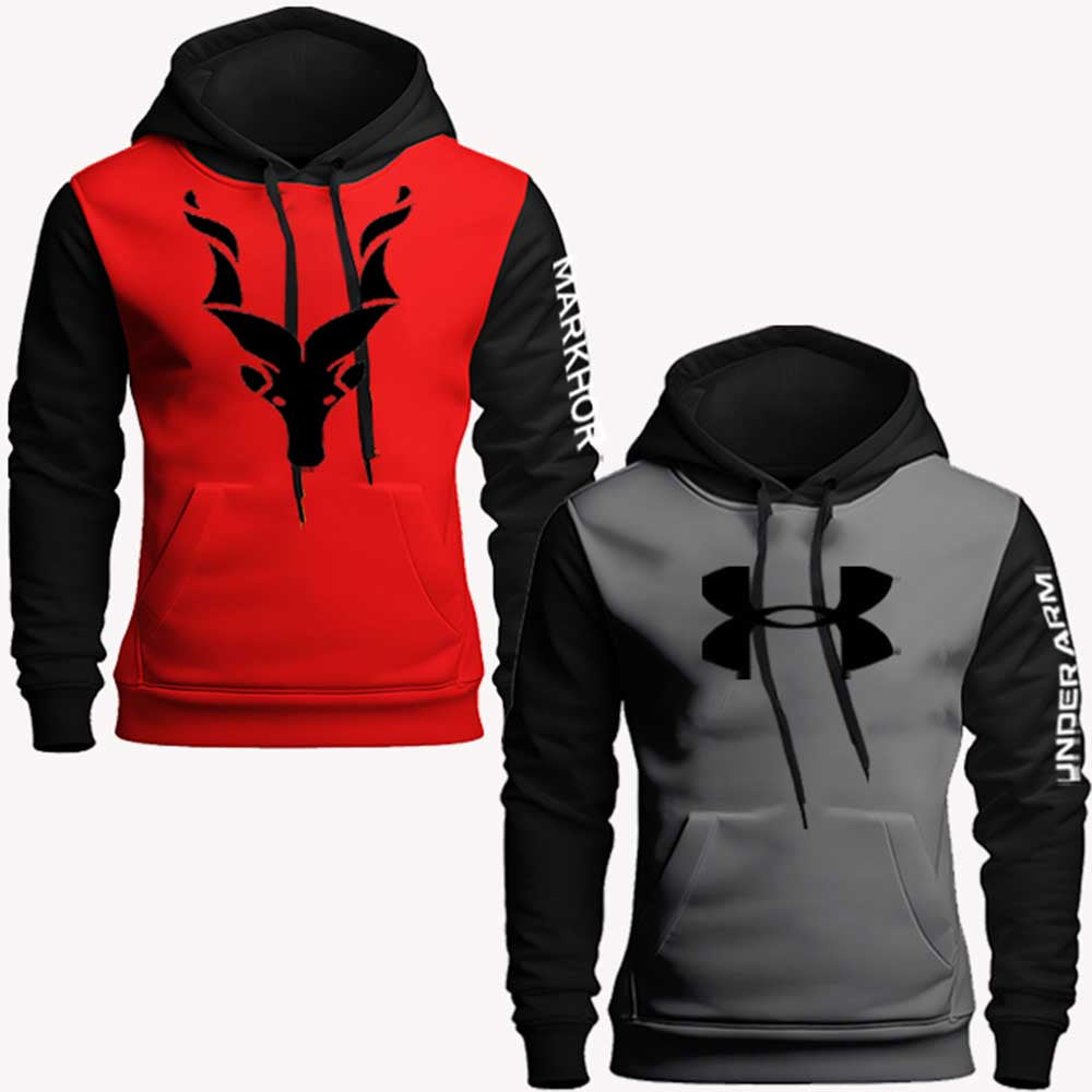 Pack Of 2 Printed Pullover Hoodie (Code: ST-6141)
