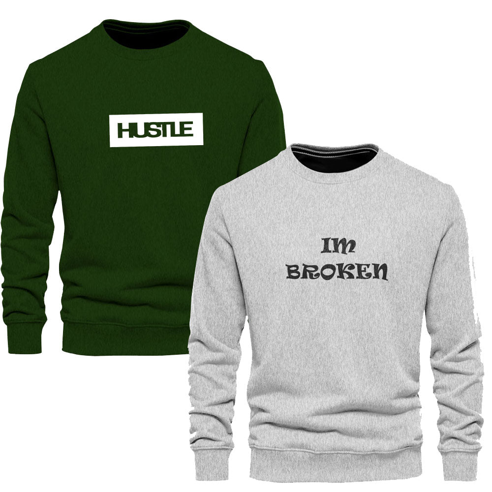 Pack of 2 HUSTLE Sweatshirt (Code: ST-6526)