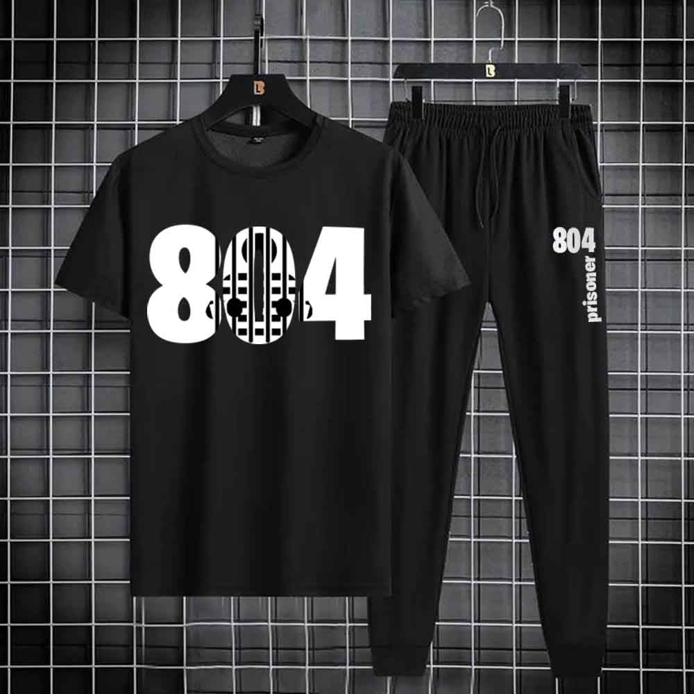804 Printed Black Tracksuit (Code: ST-6223)
