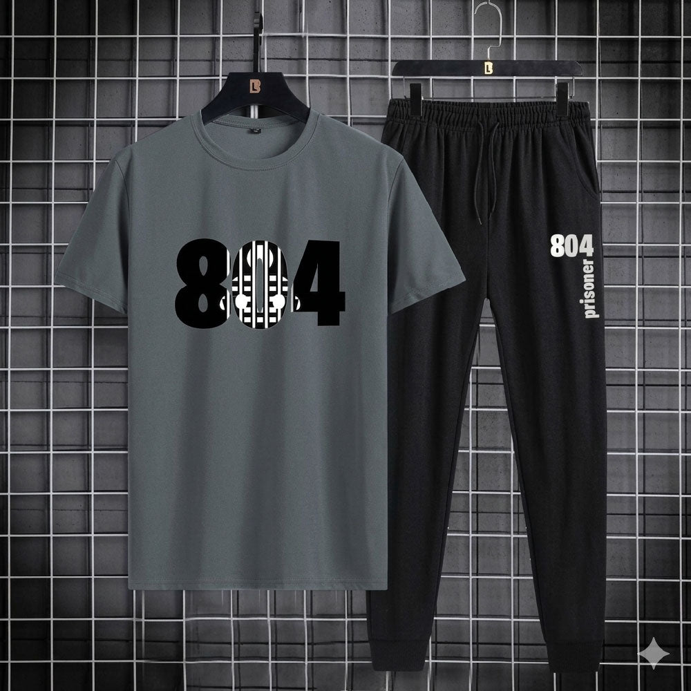 804 Printed Steel Grey Tracksuit (Code: ST-6379)