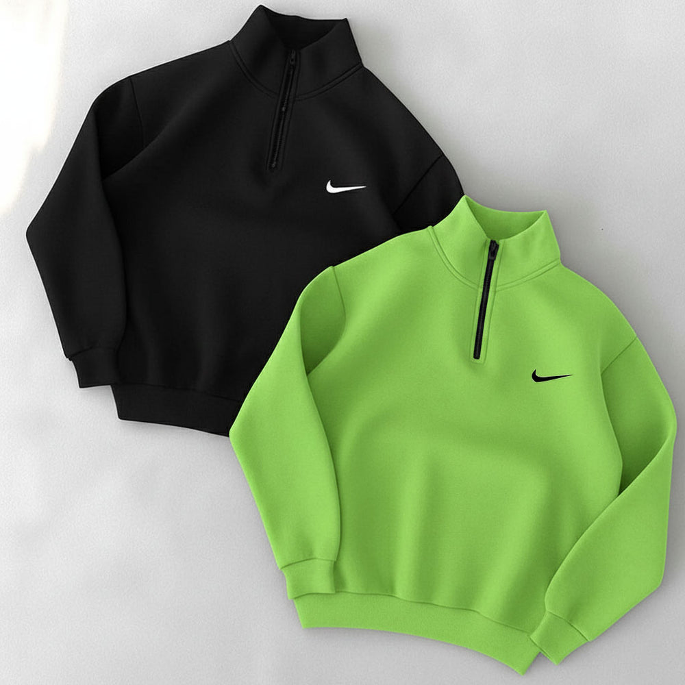 Neon & Black Pack Of 2 Zipper Sweatshirts (Code: ST-6915)