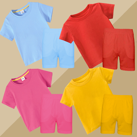 Pack of 4 Plain T-shirts Shorts For Kids (Code: ST-6081)