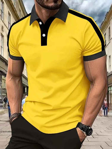 Pack of 3 Contrast Shoulder Polo T-shirts (Code: ST-6208)