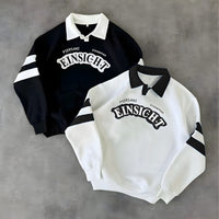 Sleeve Pannel Black & White Printed Pack Of 2 Polo Sweatshirts (Code: ST-6895)