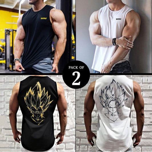 Pack of 2 Bodybuilding Sleeveless T-Shirt (Code: ST-5328) 800