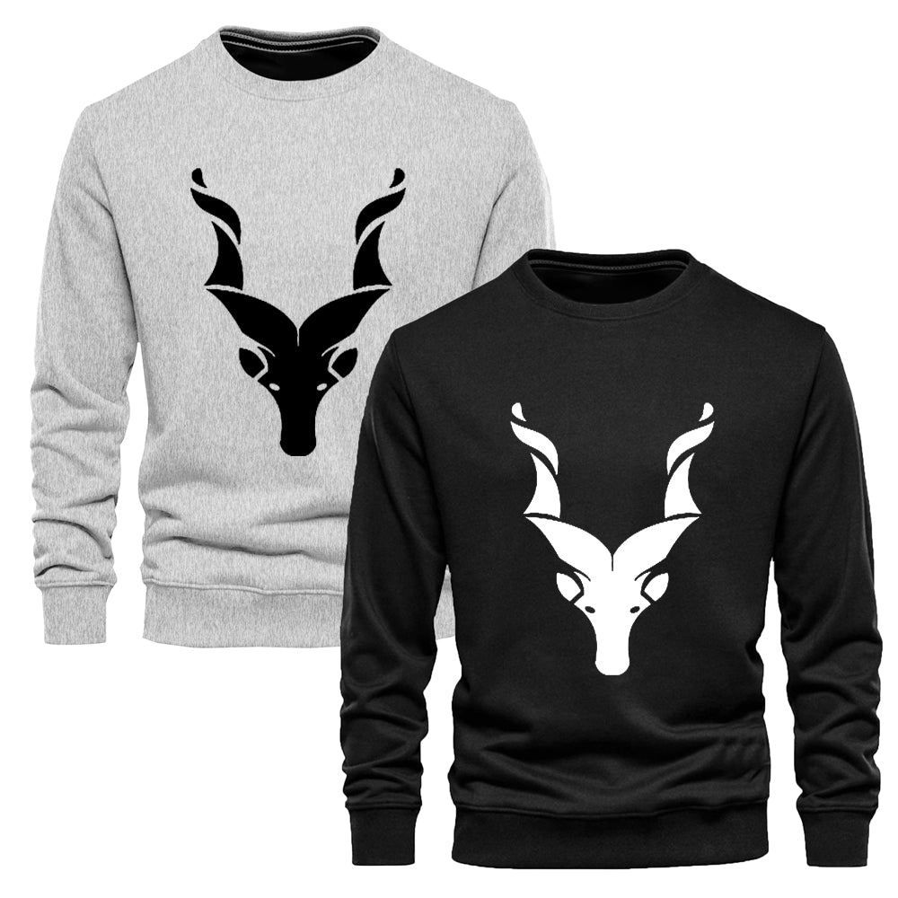 Pack Of 2 Markhor Printed Sweatshirts for Mens (Code: ST-(6933)