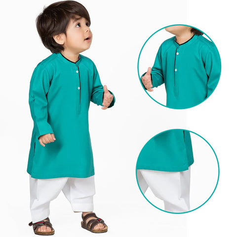Kids Green Stylish Stripe Kurta Pajama(Code: ST-6019)