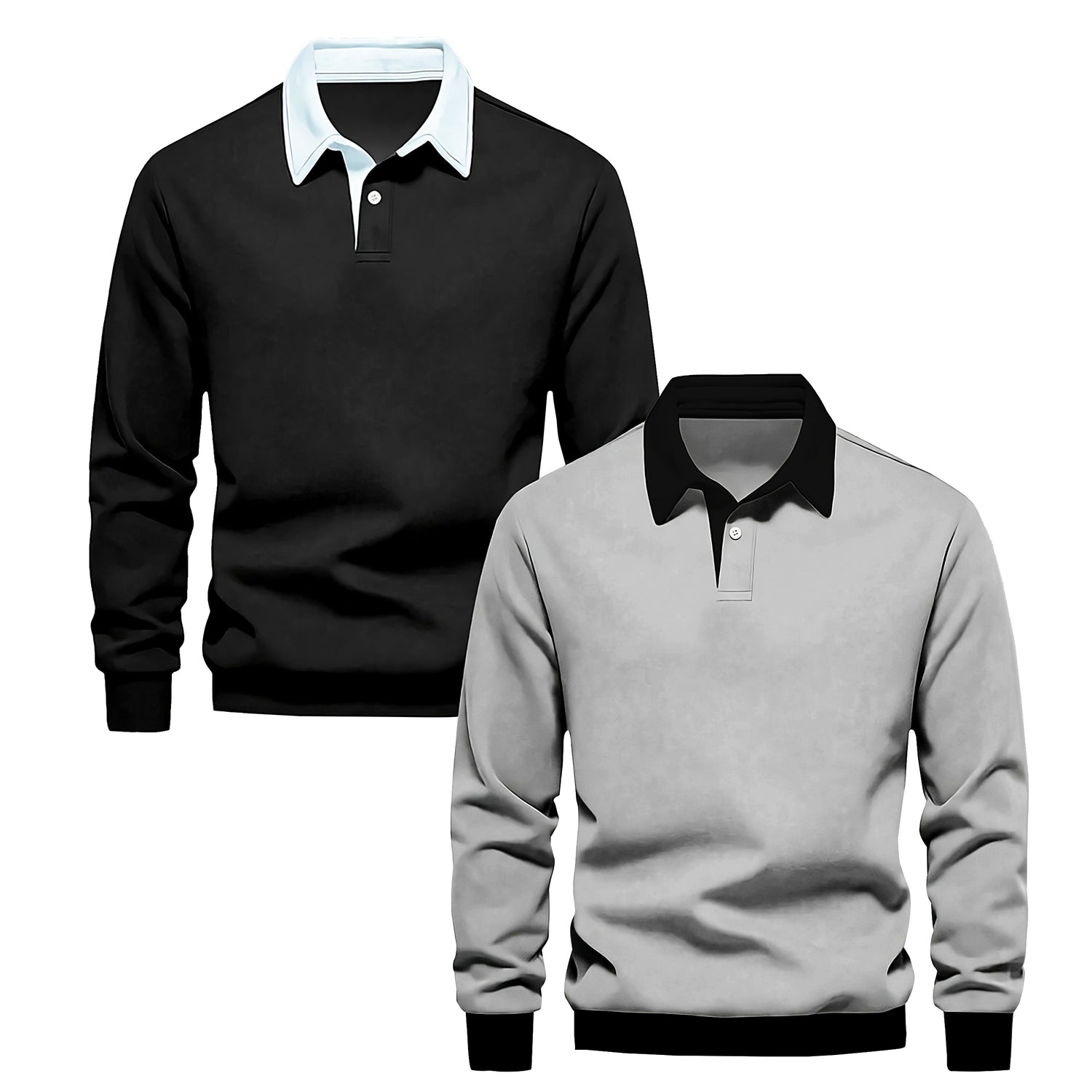 Pack Of 2 Contrast Collar Sweatshirts (Code: ST-6509)