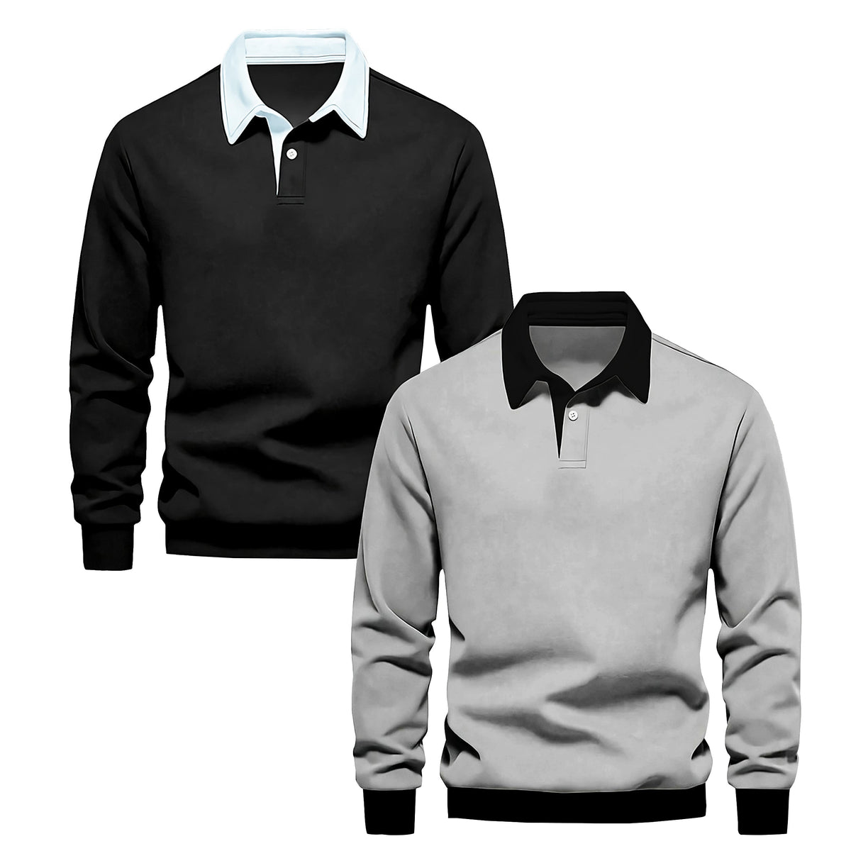 Pack Of 2 Contrast Collar Sweatshirts (Code: ST-6509)