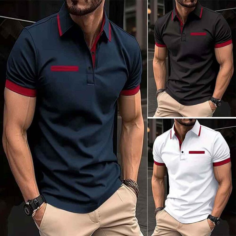 Pack of 3 Maroon Panel Polo T-shirts (Code: ST-6210)