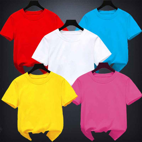 Pack of 5 Summer PlainT-shirts For Kids (Code: ST-6080)