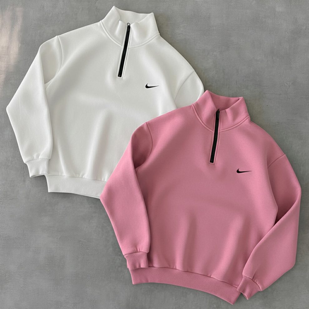 White & Pink Women Pack Of 2 Zipper Sweatshirts (Code: ST-6902)