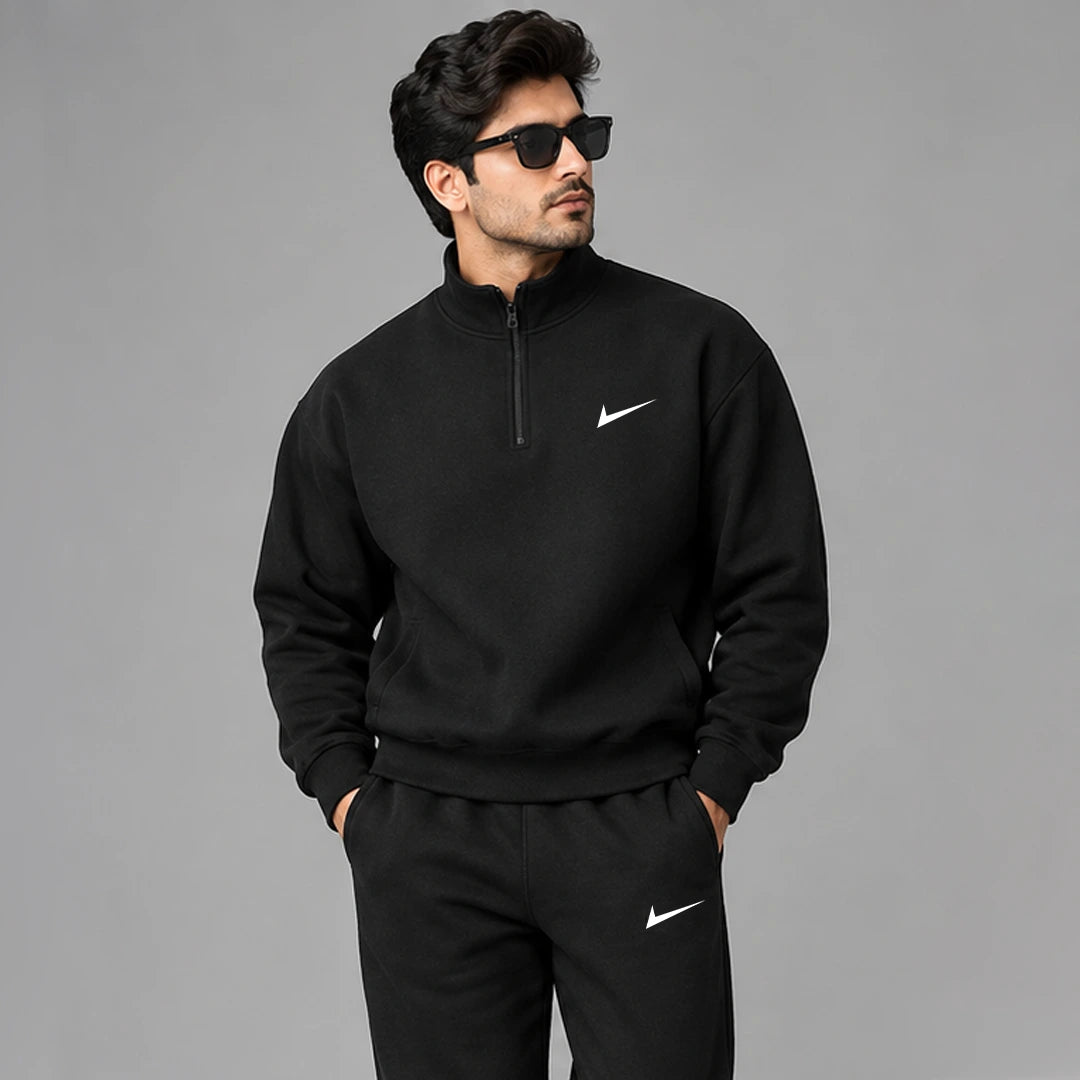 Black Halfzipper Tracksuit for Men (Code: ST-7146)