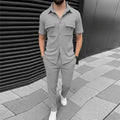 Steel Grey Safari Suit For Mens (Code: ST-6960)