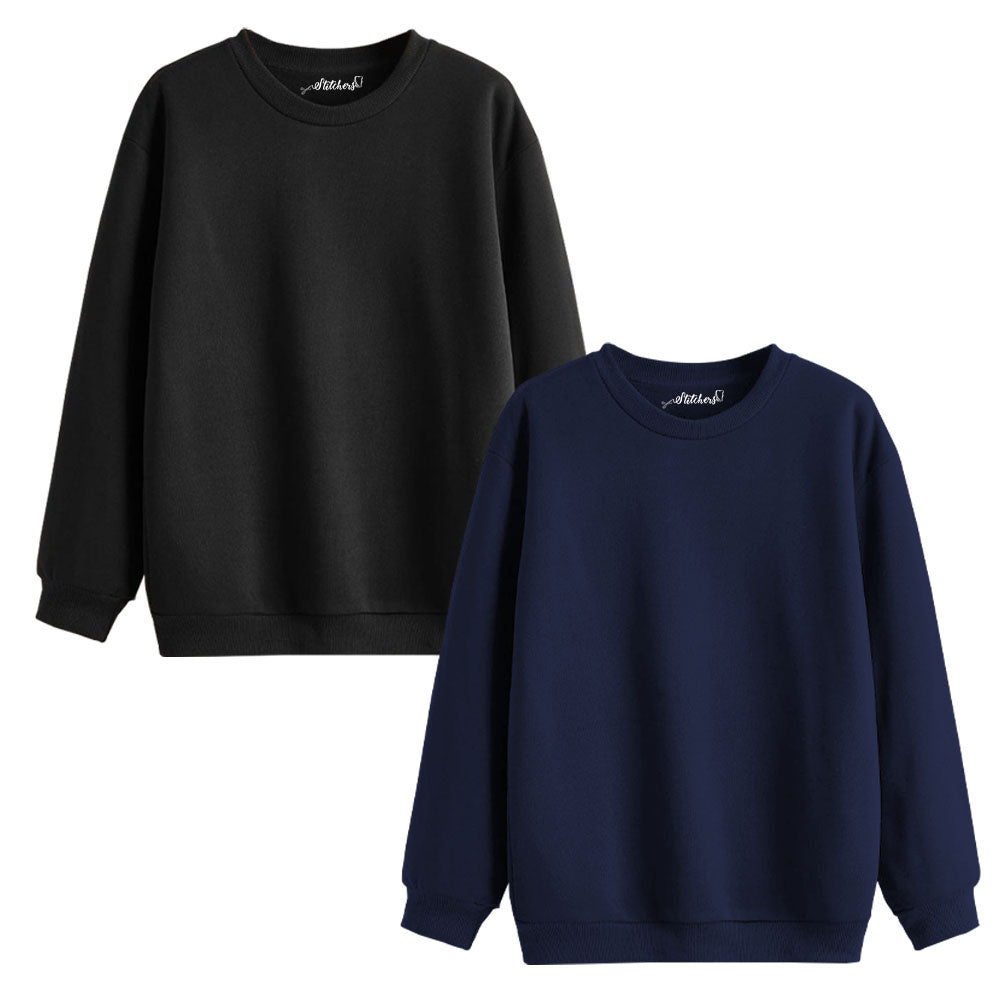 Pack Of 2 Black & Navy Mens Sweatshirts (Code: ST-6874)