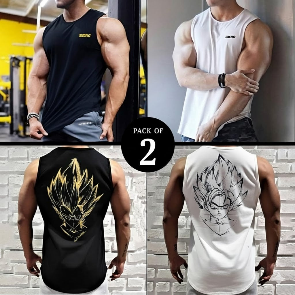 Pack of 2 Bodybuilding Sleeveless T-Shirt (Code: ST-5328)