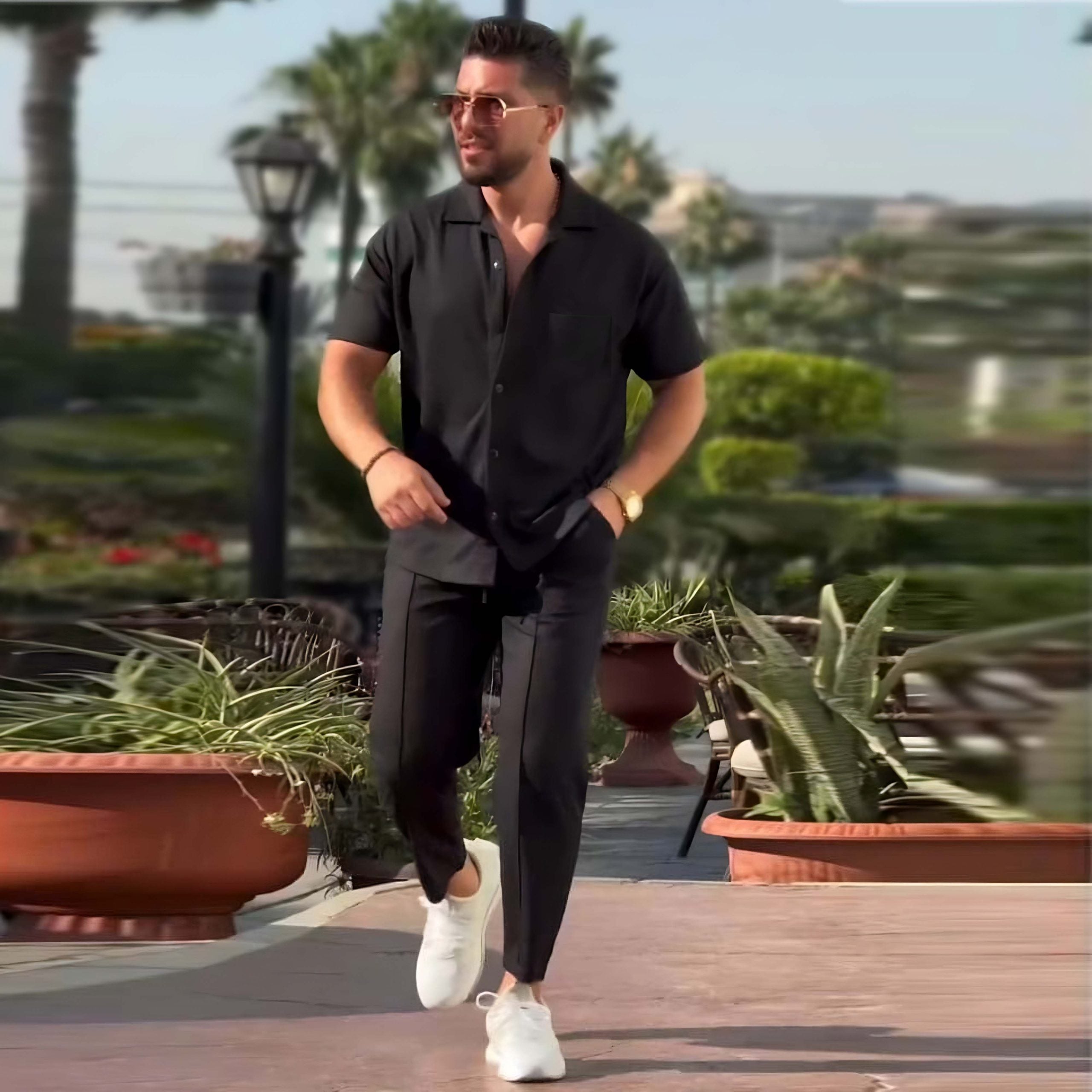 Old Money Black Summer Tracksuit For Mens (Code: ST-6815)