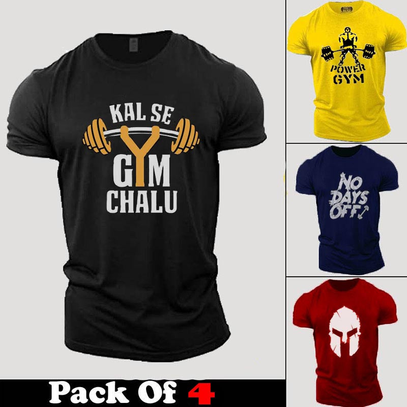 Pack of 4 GYM Workout T-Shirts (Code: ST-5562)